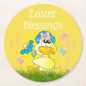 Dessous-de-verre Rond En Papier Bénédiction de Pâques (Devant)