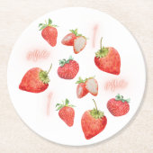 Dessous-de-verre Rond En Papier Berry First | 1er anniversaire | fraise | MOTIF (Devant)
