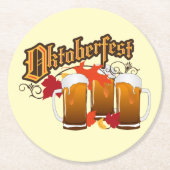 Dessous-de-verre Rond En Papier Bière d'automne Oktoberfest (Devant)