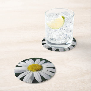 Dessous-de-verre Rond En Papier Big White Daisy