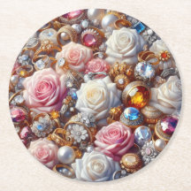Bijoux de Luxe & Dessous de Verre en Papier Rose –