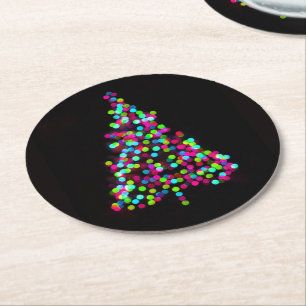 Dessous-de-verre Rond En Papier Bijoux en sapin de Noël