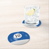 Dessous-de-verre Rond En Papier Billard 10 boules (En situation)