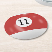 Dessous-de-verre Rond En Papier Billard 11 boule (Incliné)