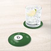 Dessous-de-verre Rond En Papier Billard 6 balles (En situation)