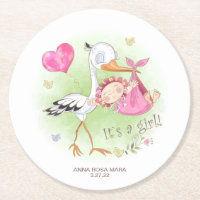 *~* Birds Stork Baby Girl Heart Baby shower
