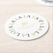 Dessous-de-verre Rond En Papier Black Gold Fa Noël La La ID1009 (Incliné)