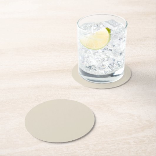 Dessous-de-verre Rond En Papier Blanc Os (En situation)