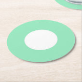 Dessous-de-verre Rond En Papier Blanc Point moderne élégant blanc Monnaie verte Mo (Incliné)