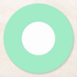 Dessous-de-verre Rond En Papier Blanc Point moderne élégant blanc Monnaie verte Mo<br><div class="desc">Dessous de verre de papier rond Modèle blanc élégant et élégant.</div>