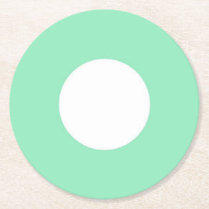 Dessous-de-verre Rond En Papier Blanc Point moderne élégant blanc Monnaie verte Mo
