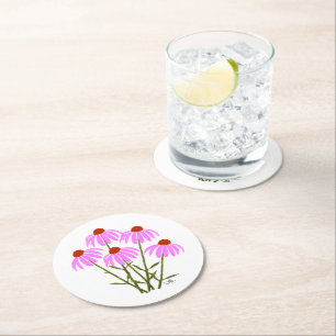 Dessous-de-verre Rond En Papier Bleuets pourpre