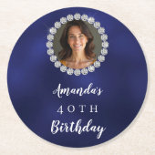 Dessous-de-verre Rond En Papier Blue white photo diamonds (Devant)