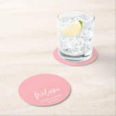 Dessous-de-verre Rond En Papier Blush Pink Wedding  (En situation)