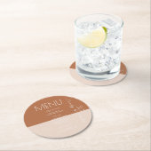 Dessous-de-verre Rond En Papier Bohème Mariage Menu Dîner Terracotta (En situation)