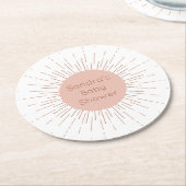 Dessous-de-verre Rond En Papier Boho rose (Incliné)