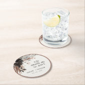 Dessous-de-verre Rond En Papier Boho Rustique rouille gothique Mariage botanique n (En situation)