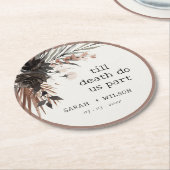 Dessous-de-verre Rond En Papier Boho Rustique rouille gothique Mariage botanique n (Incliné)