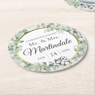 Dessous-de-verre Rond En Papier Bois botanique rustique de coton du pays du Sud