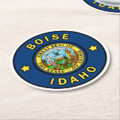 Dessous-de-verre Rond En Papier Boise Idaho (Incliné)