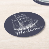 Dessous-de-verre Rond En Papier Boisson de Maritimer la Nouvelle-Écosse de panneau (Incliné)