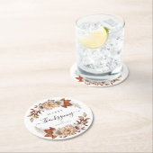 Dessous-de-verre Rond En Papier Bon thanksgiving Rustic Fall Leaves (En situation)