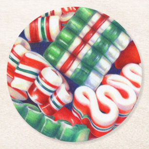 Dessous-de-verre Rond En Papier BONBONS EN RUBAN Dessous de verre en papier rond