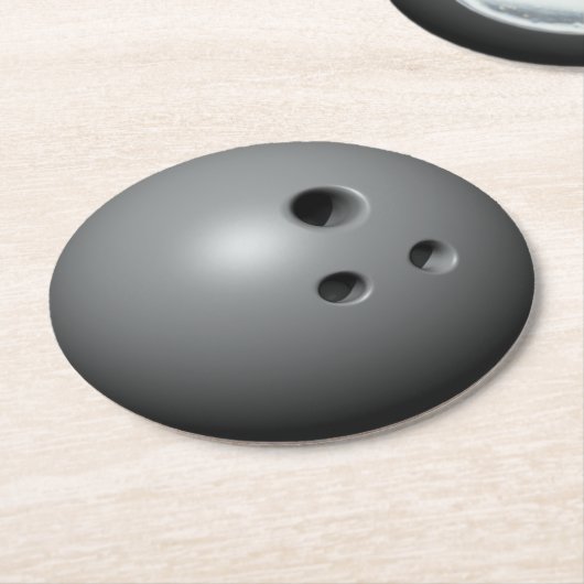 Dessous-de-verre Rond En Papier Boule de bowling (Incliné)
