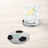 Dessous-de-verre Rond En Papier Boule de football (En situation)