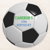 Dessous-de-verre Rond En Papier Boule de football (Devant)