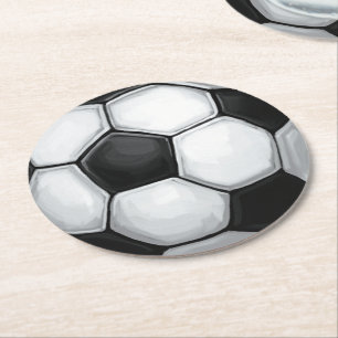 Dessous-de-verre Rond En Papier Boule de football