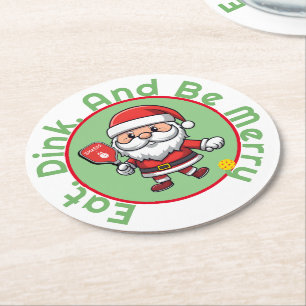 Dessous-de-verre Rond En Papier Boule de Noël 🎅 personnalisable