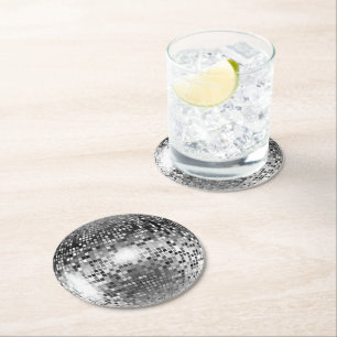 Dessous-de-verre Rond En Papier Boule Disco