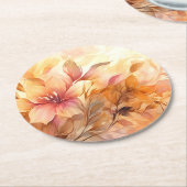 Dessous-de-verre Rond En Papier Bouquet d'automne (Incliné)