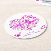 Dessous-de-verre Rond En Papier Bouquet de coeur fleurs grilles de douche (Incliné)