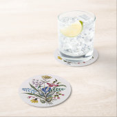 Dessous-de-verre Rond En Papier Bouquet d'été (En situation)