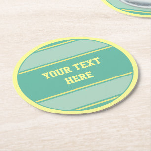 Dessous-de-verre Rond En Papier BOUTON Bandes RONDES pas. jaune vert + votre idée