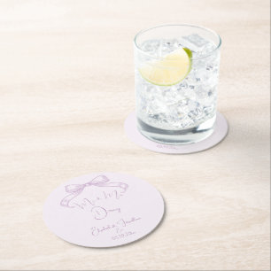 Dessous-de-verre Rond En Papier Bow à croquis romantique Lilac M. & Mme Est.