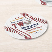 Dessous-de-verre Rond En Papier Boys Baseball 2e anniversaire (Incliné)
