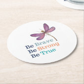 Dessous-de-verre Rond En Papier Brave forte vraie libellule (Incliné)