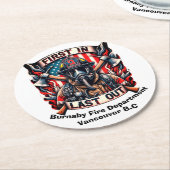 Dessous-de-verre Rond En Papier Brave pompier est fier (Incliné)