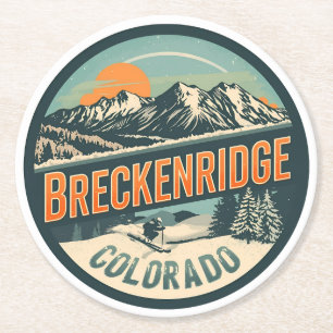 Dessous-de-verre Rond En Papier Breckenridge colorado Rocky Mountain vintage