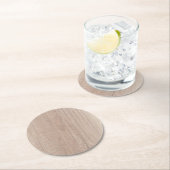 Dessous-de-verre Rond En Papier Brown Bois Look Blank Elegant Modèle (En situation)