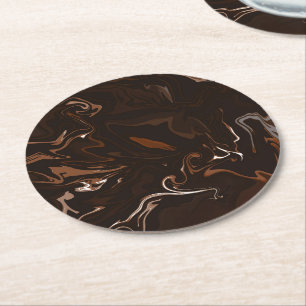 Dessous-de-verre Rond En Papier Brown, noir et gris