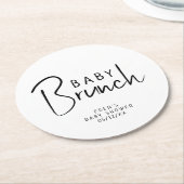 Dessous-de-verre Rond En Papier Brunch pour bébé Neutre Moderne Simple (Incliné)