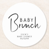 Dessous-de-verre Rond En Papier Brunch pour bébé Neutre Moderne Simple (Devant)