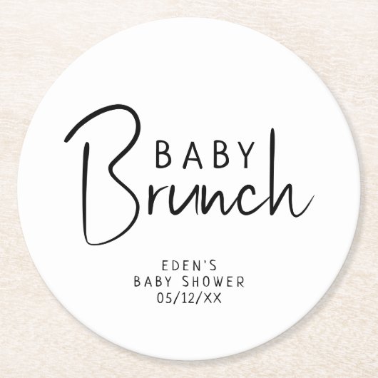 Dessous-de-verre Rond En Papier Brunch pour bébé Neutre Moderne Simple (Devant)