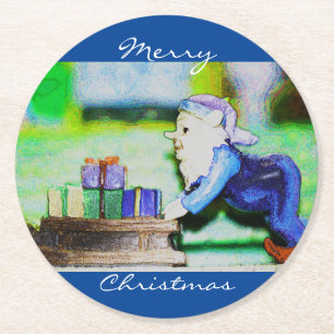 Dessous-de-verre Rond En Papier Busy Elf par Shirley Taylor