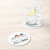 Dessous-de-verre Rond En Papier cacahuètes | 3 Personne Snowman (En situation)