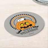 Dessous-de-verre Rond En Papier cacahuètes | Bonne Halloween (Incliné)